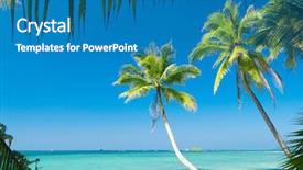  Presentation with paradise island - Amazing PPT theme having exotic paradise idyllic island backdrop and a teal colored foreground