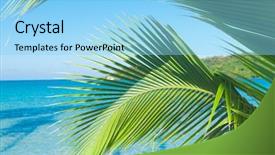  Presentation with paradise island - Amazing slide set having exotic paradise idyllic island backdrop and a light blue colored foreground
