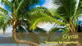  Presentation with serenity - Amazing PPT theme having exotic paradise serenity shore backdrop and a tawny brown colored foreground