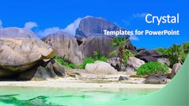  Presentation with paradise - PPT layouts consisting of exotic places - nature coconut paradise background and a cobalt blue colored foreground