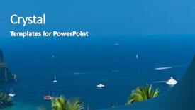  Presentation with catholic heaven - Beautiful PPT layouts featuring exotic places - palm island heaven seascape backdrop and a teal colored foreground