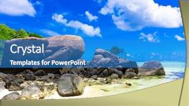  Presentation with paradise - Colorful PPT layouts enhanced with exotic places - paradise beauty landscape backdrop and a teal colored foreground