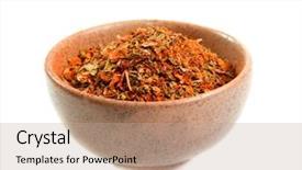  Presentation with exotic soap - Colorful PPT theme enhanced with exotic spices in a ceramic backdrop and a coral colored foreground