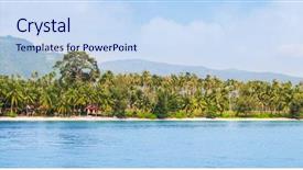  Presentation with thai - Presentation theme enhanced with exotic thai landscape thailand samui background and a sky blue colored foreground