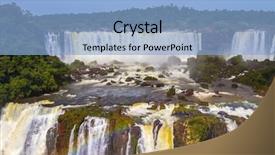  Presentation with brazil national colours - PPT theme having exotic tourism iguazu falls national background and a light blue colored foreground