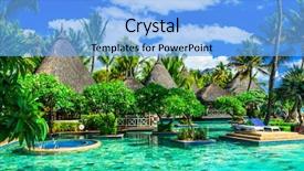  Presentation with luxury resort - Slide deck enhanced with exotic tropical holidays luxury resort background and a light blue colored foreground