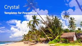  Presentation with sri lanka - Colorful presentation design enhanced with exotic-tropical-hollidays-tranquil-beautiful backdrop and a cobalt blue colored foreground