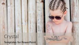  Presentation with vacation - Audience pleasing slide set consisting of exotic-vacation-style-boy-portrait backdrop and a light gray colored foreground