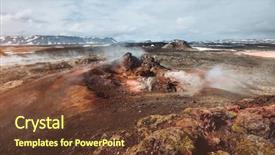  Presentation with geothermal - Audience pleasing presentation theme consisting of exotic view of the geothermal backdrop and a tawny brown colored foreground