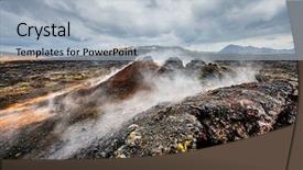  Presentation with geothermal energy - PPT layouts featuring exotic view of the geothermal background and a light blue colored foreground