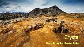  Presentation with geothermal energy - Colorful PPT layouts enhanced with exotic view of the geothermal backdrop and a tawny brown colored foreground