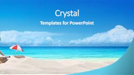  Presentation with chairs - Cool new theme with exoticism - miniature deck chairs on sand backdrop and a teal colored foreground