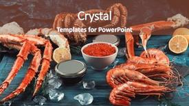  Presentation with crab - Cool new slide deck with exoticism - set of seafood red backdrop and a tawny brown colored foreground