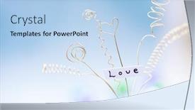  Presentation with wires - Slides consisting of expanding love love expressed with gold wires intentionally shot with shallow depth of field background and a light blue colored foreground