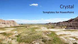 Presentation with park - PPT theme featuring expanse of mixed-grass prairie background and a light blue colored foreground