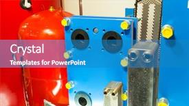  Presentation with water tank - Cool new PPT theme with expansion tank water pressure plumbing backdrop and a teal colored foreground