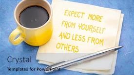  Presentation with skills - PPT layouts consisting of expect-more-from-yourself background and a teal colored foreground