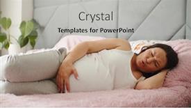  Presentation with pregnant mother - PPT theme having expectant-mother-suffering-from-pregnant background and a light gray colored foreground