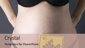  Presentation with mother board - Beautiful presentation featuring pregnant woman driving - expectant mother with writing baby backdrop and a soft green colored foreground