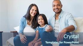  Presentation with home black family - Beautiful slide deck featuring expectation - happy multiethnic couple with their backdrop and a ocean colored foreground