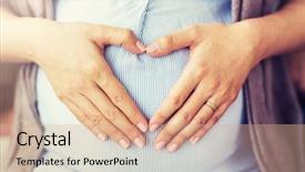  Presentation with pregnant woman - Colorful slide deck enhanced with expectation - pregnancy love and people concept backdrop and a coral colored foreground