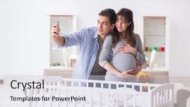  Presentation with expecting parents - Slide deck consisting of expectation - young parents expecting their first background and a sky blue colored foreground