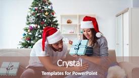  Presentation with baby christmas - Colorful presentation enhanced with expecting child baby celebrating christmas backdrop and a violet colored foreground