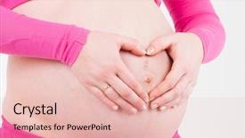  Presentation with close up of sundew drosera - Presentation theme with expecting soon tummy up close background and a  colored foreground