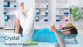  Presentation with vacation visit - Amazing PPT theme having expedition - businessman preparing for vacation backdrop and a light blue colored foreground