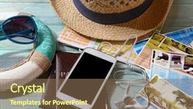  Presentation with expedition - PPT theme featuring expedition - preparing for travel reservation ticket background and a violet colored foreground