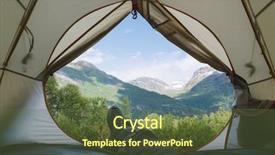  Presentation with expedition - Beautiful theme featuring expedition - view from the tourist tent backdrop and a tawny brown colored foreground