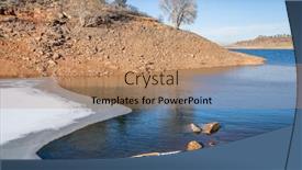  Presentation with expedition - PPT theme having expedition-canoe-in-winter background and a coral colored foreground