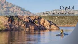  Presentation with expedition - Presentation design enhanced with expedition canoe on horsetooth reservoir background and a  colored foreground