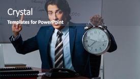  Presentation with late - Presentation theme consisting of expense report - financial specialist working late background and a gray colored foreground