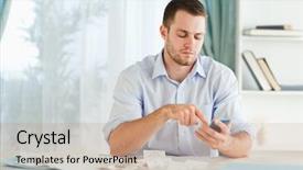  Presentation with retirement calculator - Audience pleasing PPT layouts consisting of expense report - young businessman typing on his backdrop and a coral colored foreground