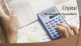  Presentation with extreme - Cool new theme with expensive - extreme closeup of expenses being backdrop and a sky blue colored foreground