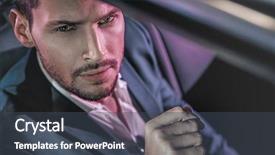  Presentation with driving - Amazing slide set having expensive - handsome fashion man driving backdrop and a ocean colored foreground