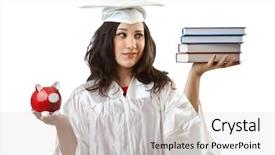  Presentation with save water concept saving - Beautiful PPT layouts featuring expensive book - saving for studies concept backdrop and a light gray colored foreground