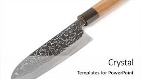  Presentation with carbon - Cool new PPT theme with expensive carbon steel japanese knife backdrop and a  colored foreground
