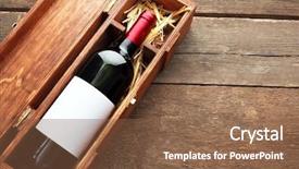  Presentation with case - Presentation design enhanced with expensive wine in elegant case background and a tawny brown colored foreground