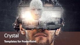  Presentation with virtual reality - Audience pleasing presentation consisting of experiance - virtual reality experience technologies backdrop and a tawny brown colored foreground