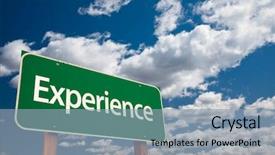  Presentation with experience - Amazing slide deck having experience green road sign backdrop and a light blue colored foreground