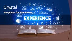  Presentation with business experience - Beautiful presentation featuring experience-inscription-coming-out backdrop and a ocean colored foreground