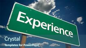  Presentation with experience - Slides consisting of experience road sign with dramatic clouds and sky background and a ocean colored foreground