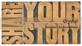 Presentation with story - Amazing theme having experience sharing - share your story word abstract backdrop and a coral colored foreground