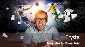  Presentation with mixed reality - Colorful PPT layouts enhanced with experience the reality of game backdrop and a tawny brown colored foreground