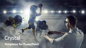  Presentation with mixed reality - Colorful slide set enhanced with experience the reality of game backdrop and a gray colored foreground