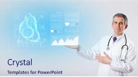  Presentation with test enhanced learning - Presentation theme having experienced cardiologist presenting the test background and a  colored foreground