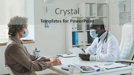  Presentation with masks - Presentation theme having experienced-clinician-with-tablet background and a light gray colored foreground