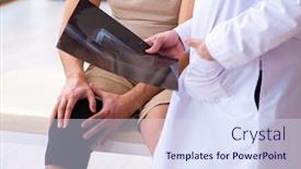  Presentation with radiologist - Theme having experienced-doctor-radiologist-examining-young background and a sky blue colored foreground